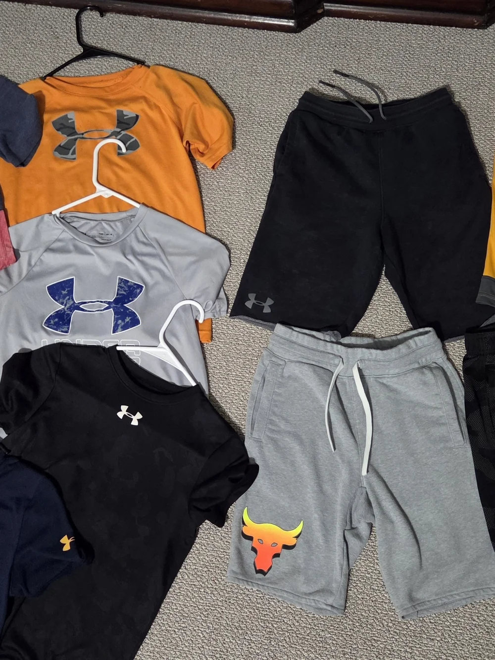 Under Armour Shirt And Shorts Athletic Mix — Navy, Gray, Yellow, Orange